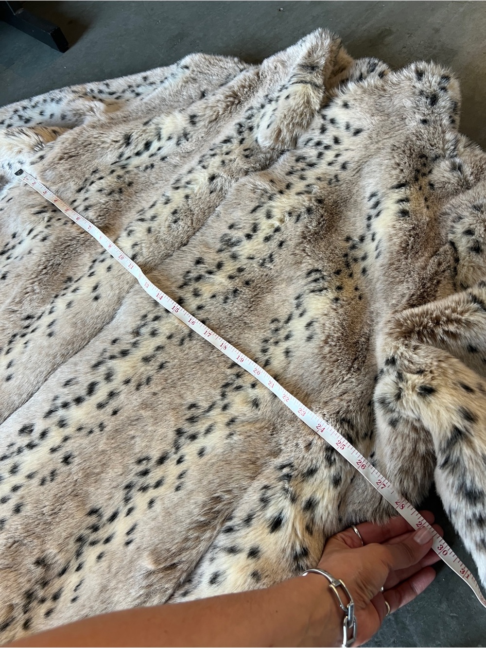 Faux Fur Spot-Print Coat - Cream - Picture 8 of 13